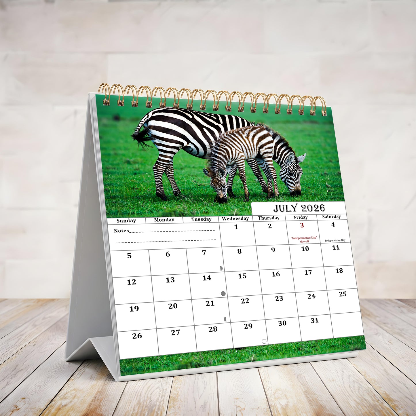 2026-2027 18 Months Standing Flip Desk Calendar Desktop Planner (Baby Animals)