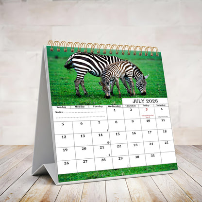2026-2027 18 Months Standing Flip Desk Calendar Desktop Planner (Baby Animals)