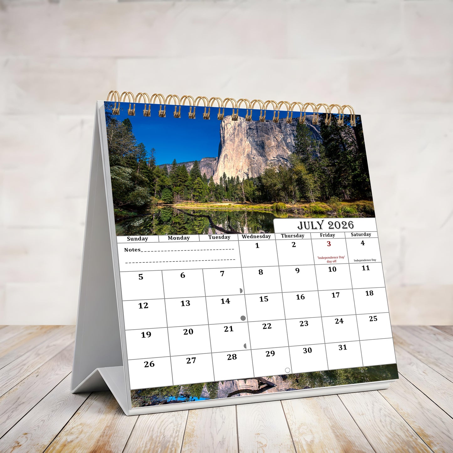 2026-2027 18 Months Standing Flip Desk Calendar Desktop Planner (Outdoors)