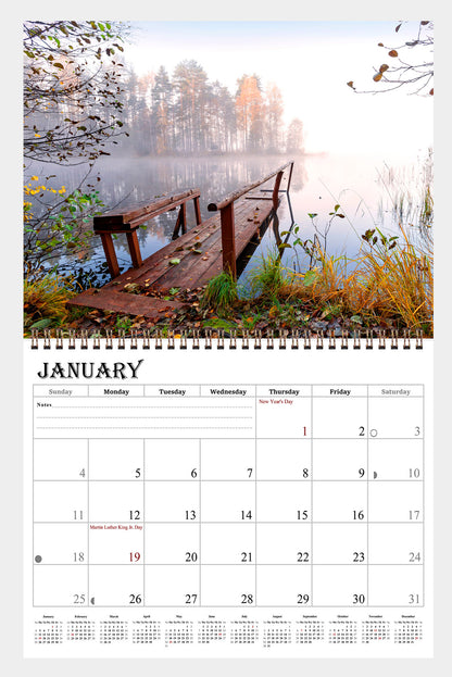 2026 Spiral-bound Wall Calendar (Great Outdoors) - 12 Months Desktop/Wall Calendar/Planner
