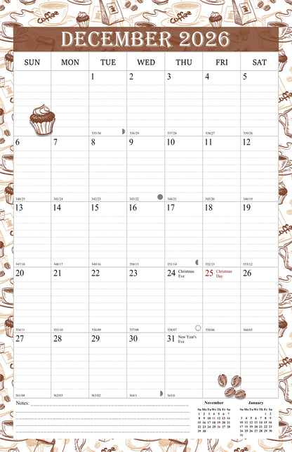 2026 Wall Calendar Spiral-Bound Twin-Wire Binding - 12 Months  10
