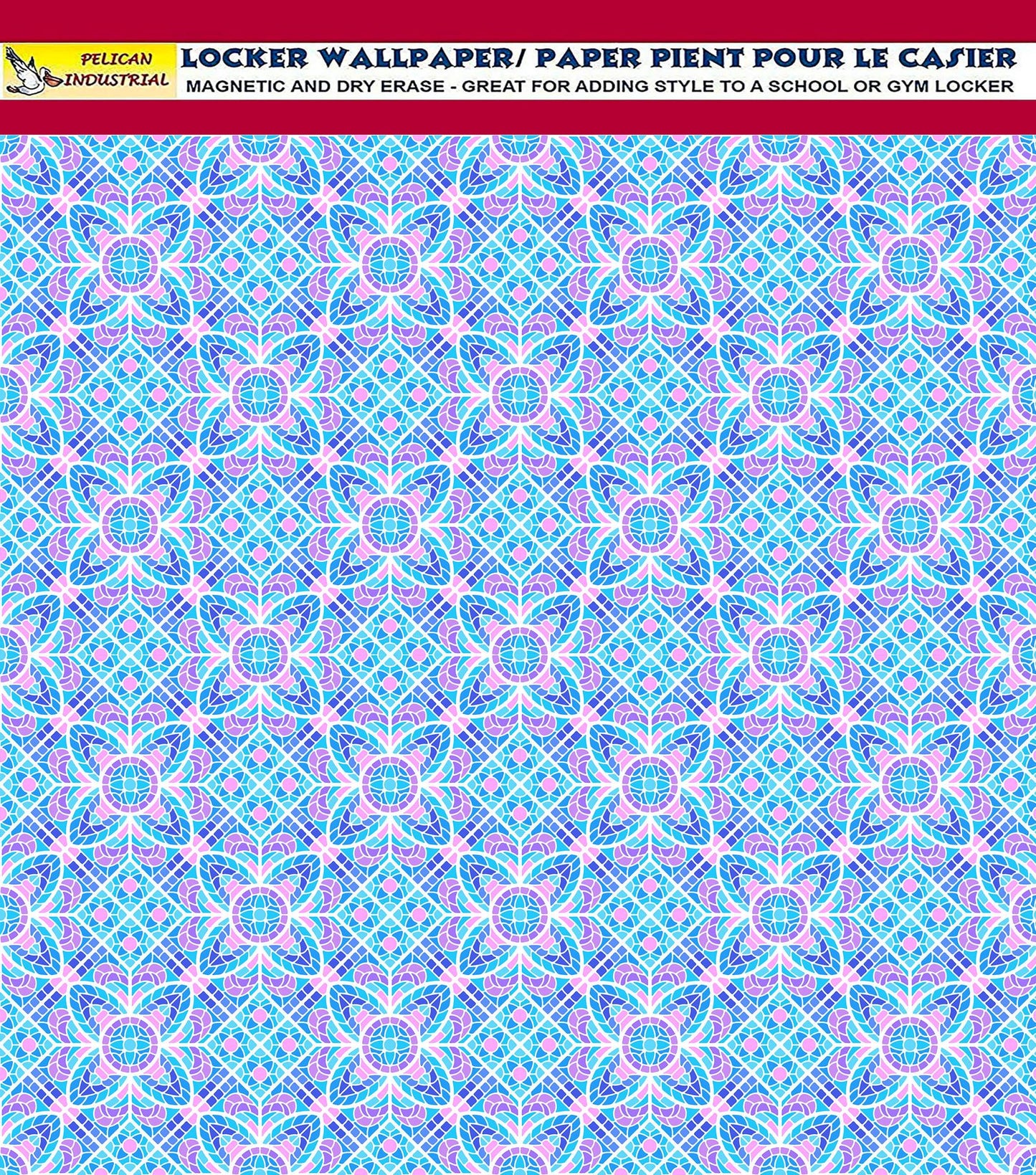 Deluxe School Locker Magnetic Wallpaper (Full sheet Magnetic) - Full Cover Standard Half Lockers - Trimmable, Easy Install, Remove & Reuse - Pack of 12 Sheets - Geometric (vg 024)