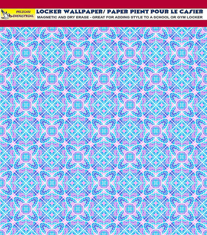 Deluxe School Locker Magnetic Wallpaper (Full sheet Magnetic) - Full Cover Standard Half Lockers - Trimmable, Easy Install, Remove & Reuse - Pack of 12 Sheets - Geometric (vg 024)
