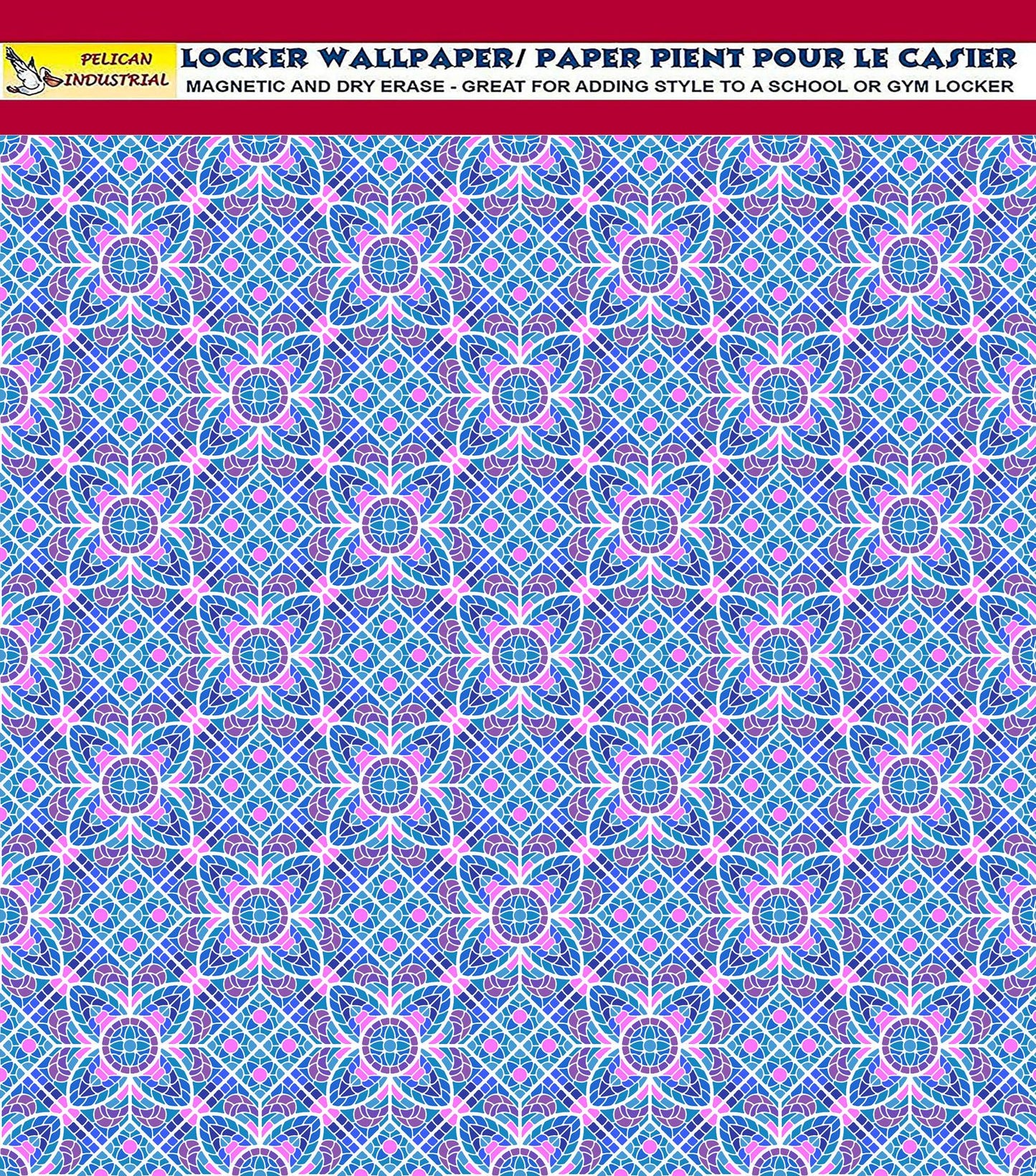Deluxe School Locker Magnetic Wallpaper (Full sheet Magnetic) - Full Cover Standard Half Lockers - Trimmable, Easy Install, Remove & Reuse - Pack of 12 Sheets - Geometric (vg 026)