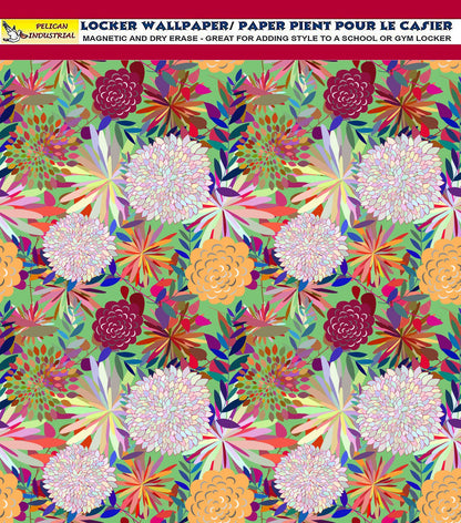 Deluxe School Locker Magnetic Wallpaper  Full Cover Standard Half Lockers Pack of 12 Sheets - (Flowers) (vg 028)