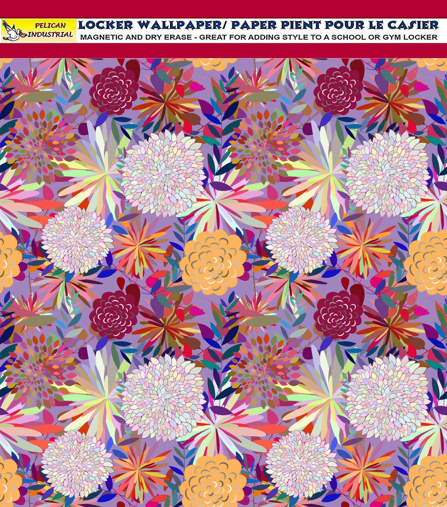 Deluxe School Locker Magnetic Wallpaper  Full Cover Standard Half Lockers Pack of 12 Sheets - (Flowers) (vg 029)