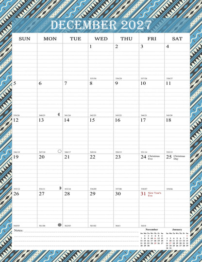 2026-2027 Wall Calendar Spiral-bound Twin-Wire Binding - 18 Months 8.5" x 11" 011