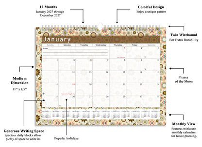 2026-2027 Monthly Spiral-Bound Wall / Desk Calendar - Desktop / Wall Blotter Calendar / Planner - (Edition #20)
