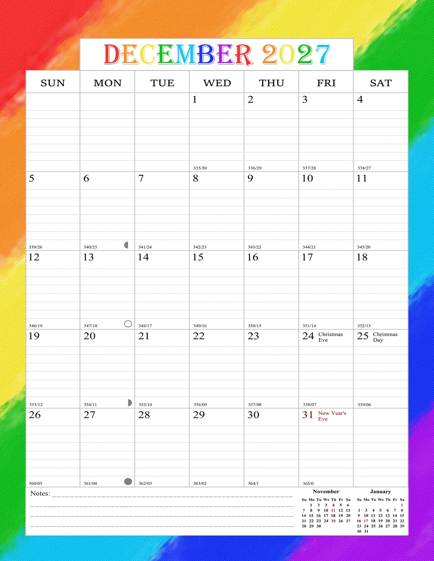 2026-2027 Wall Calendar Spiral-bound Twin-Wire Binding - 18 Months 8.5" x 11" 07