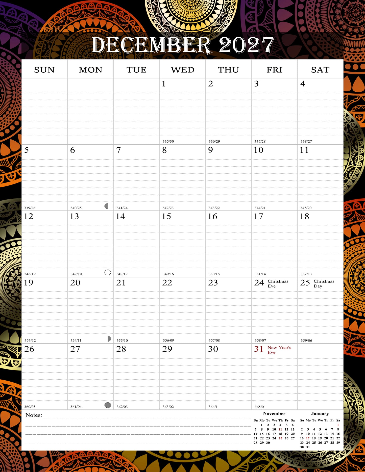 2026-2027 Wall Calendar Spiral-bound Twin-Wire Binding - 18 Months 8.5" x 11" 09