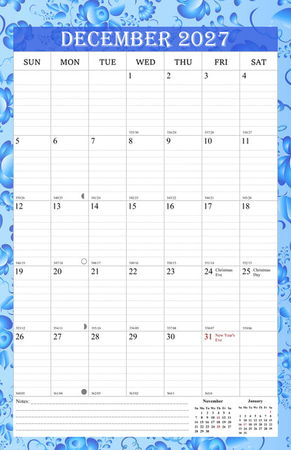 2027 Wall Calendar Spiral-Bound Twin-Wire Binding - 12 Months  15