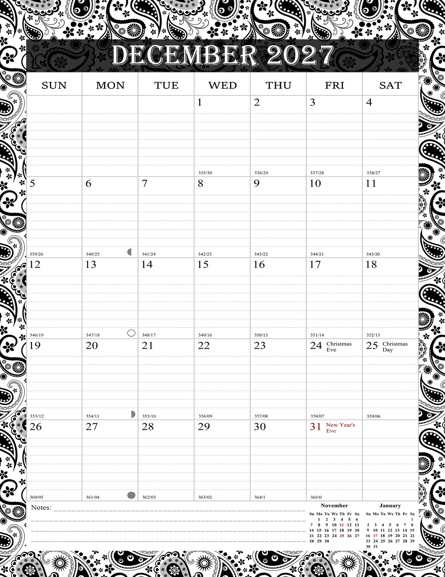 2026-2027 Wall Calendar Spiral-bound Twin-Wire Binding - 18 Months 8.5" x 11" 06