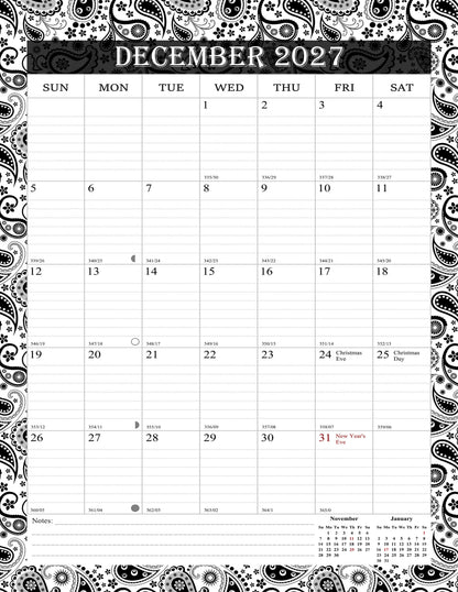 2026-2027 Wall Calendar Spiral-bound Twin-Wire Binding - 18 Months 8.5" x 11" 06