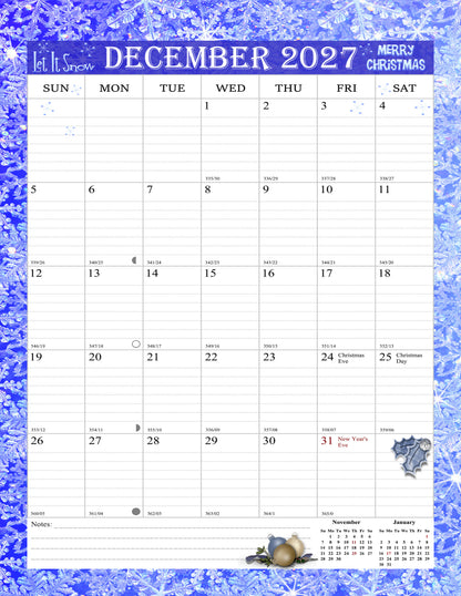 2026-2027 Wall Calendar Spiral-bound Twin-Wire Binding - 18 Months 8.5" x 11" 012