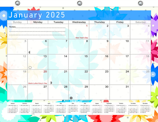 2024 - 2025 Student Calendar/Planner for 3-Ring Binder, Desk, or Wall - v001