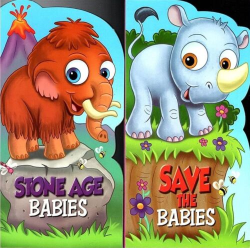 Stone Age Babies, Save the Babies - Children's Board Book (Set of 2 Books)