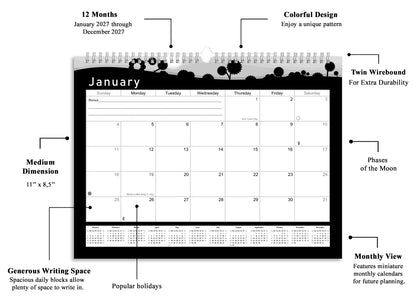 2026-2027 Monthly Spiral-Bound Wall / Desk Calendar - Desktop / Wall Blotter Calendar / Planner - (Edition #15)