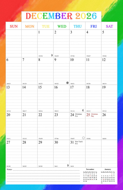 2025-2026 Wall Calendar Spiral-bound Twin-Wire Binding - 18 Months 8.5" x 11" 07