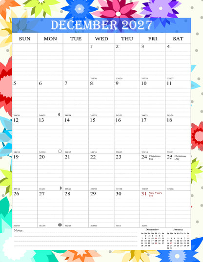 2026-2027 Wall Calendar Spiral-bound Twin-Wire Binding - 18 Months 8.5" x 11" 05