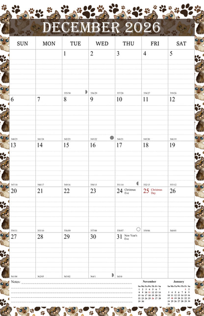 2026 Wall Calendar Spiral-Bound Twin-Wire Binding - 12 Months  17