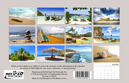 2026 Spiral-bound Wall Calendar (Beaches) - 12 Months Desktop/Wall Calendar/Planner