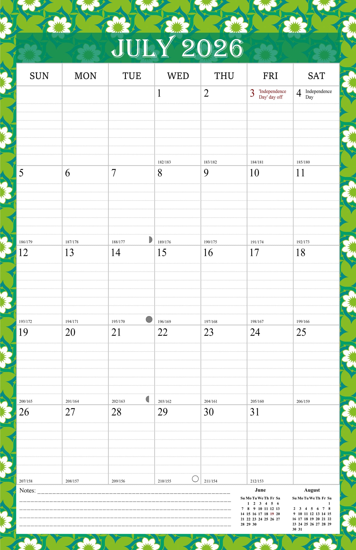 2026-2027 Wall Calendar Spiral-bound Twin-Wire Binding - 18 Months 11" x 17" 013