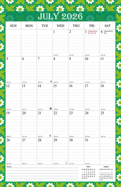 2026-2027 Wall Calendar Spiral-bound Twin-Wire Binding - 18 Months 11" x 17" 013