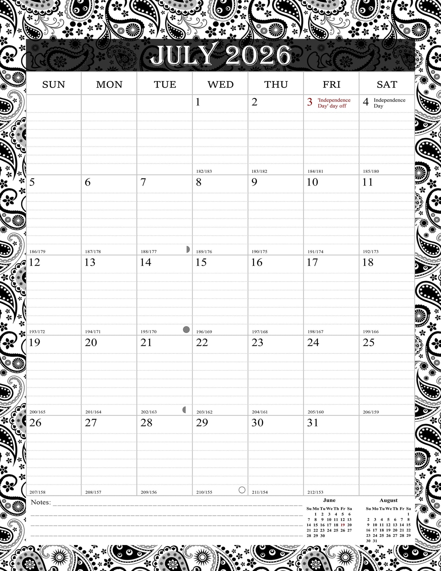 2026-2027 Wall Calendar Spiral-bound Twin-Wire Binding - 18 Months 8.5" x 11" 06
