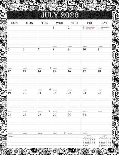 2026-2027 Wall Calendar Spiral-bound Twin-Wire Binding - 18 Months 8.5" x 11" 06