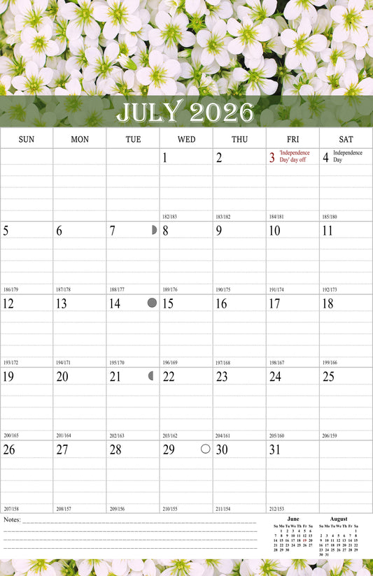 2026-2027 Wall Calendar Spiral-bound Twin-Wire Binding - 18 Months 11" x 17" 04