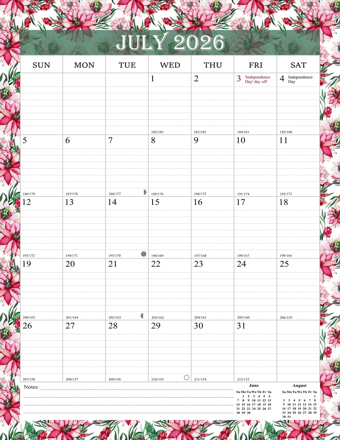2026-2027 Wall Calendar Spiral-bound Twin-Wire Binding - 18 Months 8.5" x 11" 01