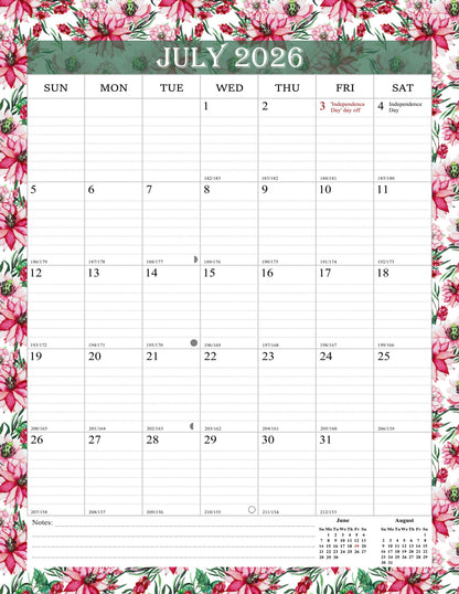 2026-2027 Wall Calendar Spiral-bound Twin-Wire Binding - 18 Months 8.5" x 11" 01