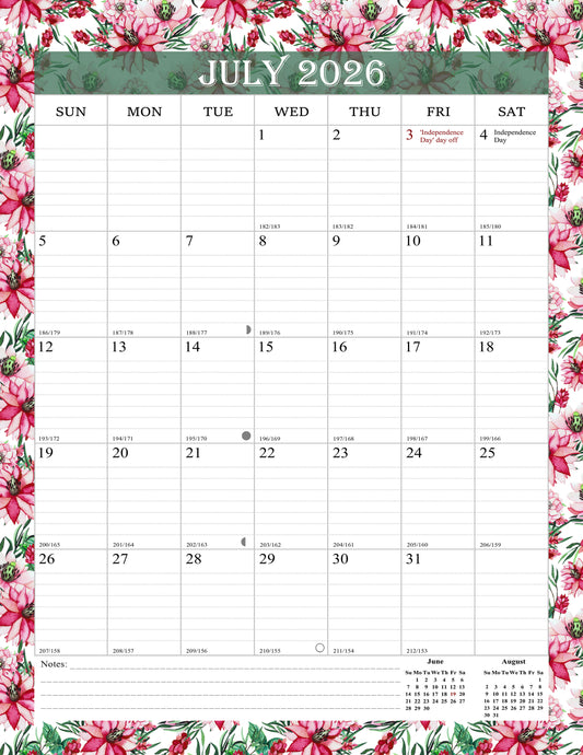 2026-2027 Wall Calendar Spiral-bound Twin-Wire Binding - 18 Months 8.5" x 11" 01