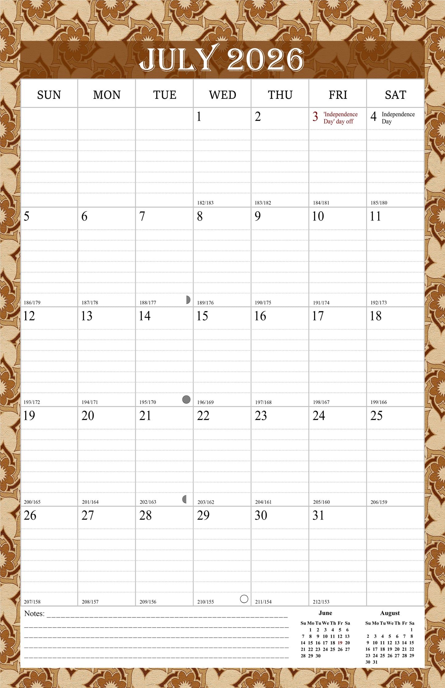 2026-2027 Wall Calendar Spiral-bound Twin-Wire Binding - 18 Months 11" x 17" 02