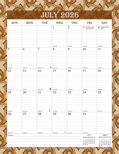 2026-2027 Wall Calendar Spiral-bound Twin-Wire Binding - 18 Months 8.5" x 11" 02