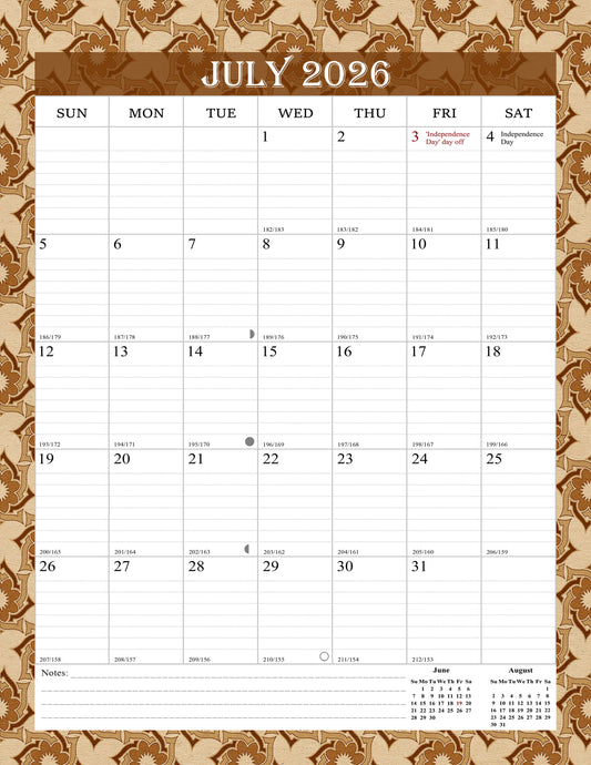 2026-2027 Wall Calendar Spiral-bound Twin-Wire Binding - 18 Months 8.5" x 11" 02
