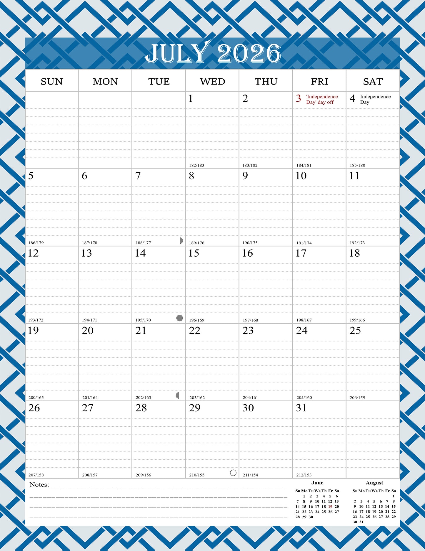 2026-2027 Wall Calendar Spiral-bound Twin-Wire Binding - 18 Months 8.5" x 11" 03