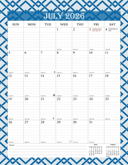 2026-2027 Wall Calendar Spiral-bound Twin-Wire Binding - 18 Months 8.5" x 11" 03