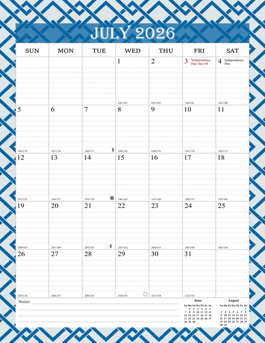 2026-2027 Wall Calendar Spiral-bound Twin-Wire Binding - 18 Months 8.5" x 11" 03