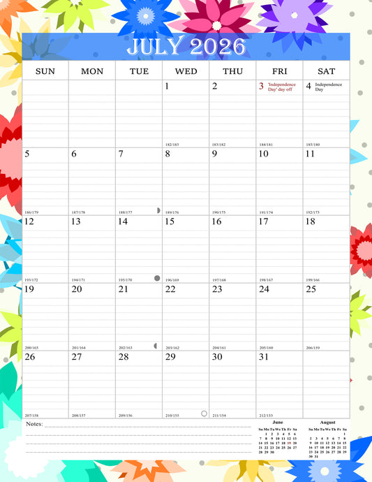 2026-2027 Wall Calendar Spiral-bound Twin-Wire Binding - 18 Months 8.5" x 11" 05