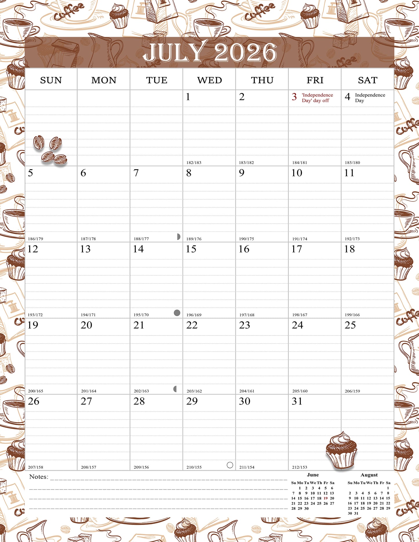 2026-2027 Wall Calendar Spiral-bound Twin-Wire Binding - 18 Months 8.5" x 11" 010