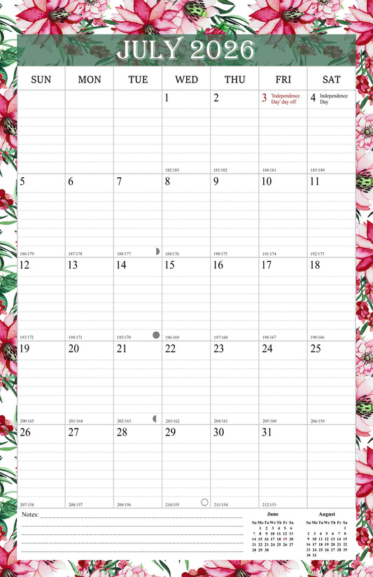 2026-2027 Wall Calendar Spiral-bound Twin-Wire Binding - 18 Months 11" x 17" 01