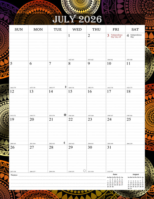 2026-2027 Wall Calendar Spiral-bound Twin-Wire Binding - 18 Months 8.5" x 11" 09