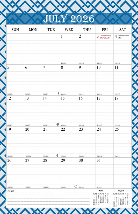 2026-2027 Wall Calendar Spiral-bound Twin-Wire Binding - 18 Months 11" x 17" 03