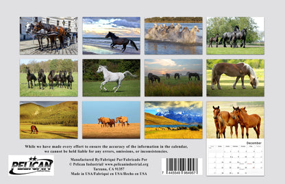 2026 Spiral-bound Wall Calendar (Horses) - 12 Months Desktop/Wall Calendar/Planner