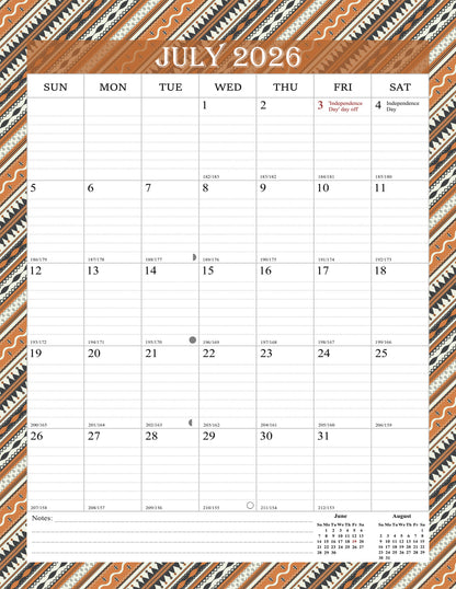 2026-2027 Wall Calendar Spiral-bound Twin-Wire Binding - 18 Months 8.5" x 11" 011