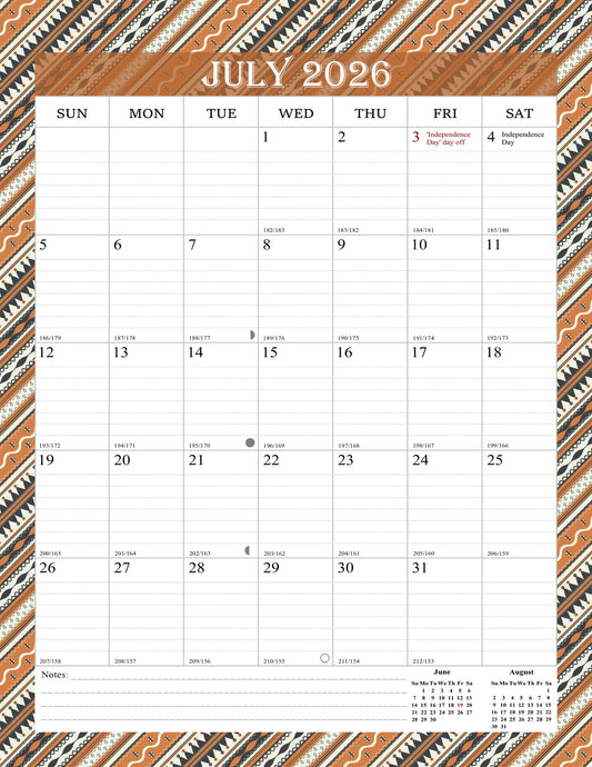 2026-2027 Wall Calendar Spiral-bound Twin-Wire Binding - 18 Months 8.5" x 11" 011