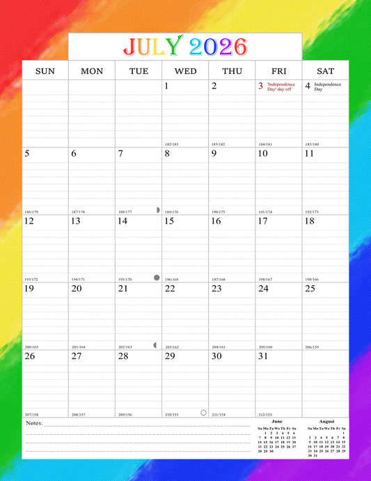 2026-2027 Wall Calendar Spiral-bound Twin-Wire Binding - 18 Months 8.5" x 11" 07