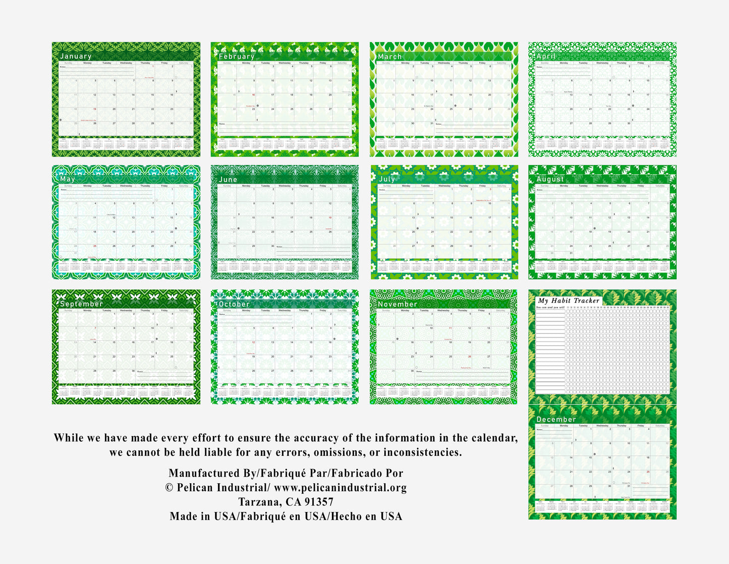 2027 Monthly Desktop/Wall Calendar/Planner - Habit Tracker - (Edition #16)