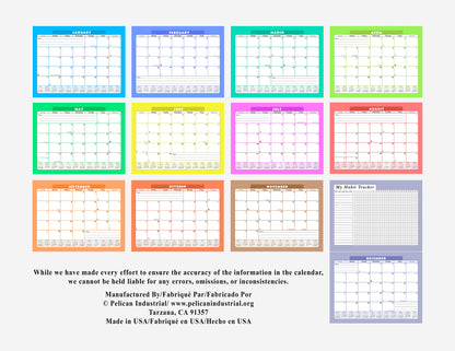 2027 Monthly Desktop/Wall Calendar/Planner - Habit Tracker - (Edition #07)